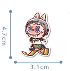 80 Pieces Labubu Cartoon Decoration Hand Drawn Waterproof Stickers packaging Box