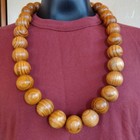 Buddhist Prayer Beads Rare Rosary Necklace Wooden Large Beads Zen Japan Made