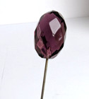Antique Faceted Amethyst Glass Topped Hat Pin Hatpin 5 25  Long