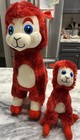 Classic Toy  Co  Pair Of Alpaca Llama Red Fur - Blue Eyes Plush  Mamma- Baby