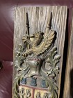 Vintage Burwood Coat Of Arms Crest Crown  Lion  Knight Swords 8  By 30   