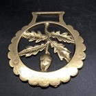 Vintage Brass Horse Medallion English Acorn Oak Leaf Traditional Parade Harness