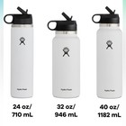 Hydro Flask Black Bottle Wide Mouth Straw Lid Large 40 Oz New