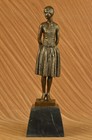 Sculpture Solid Bronze Art Nouveau Lady Old Victorian Style Statue  figurine Deal