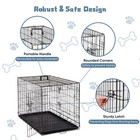 Dumos 36 Inch Dog Crate  Foldable Small Medium Dog Cage Pet Kennel   Double D   