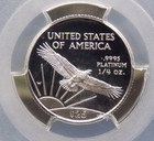 1997  w   25 Proof American  platinum  Eagle 1 4oz Statue Liberty Pcgs Pr69  003