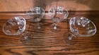 Set Of 4 Vintage Etched Floral Leaf Pattern Crystal Cocktail Glasses--5  Tall