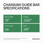 18  Replacement Chainsaw Guide Bar And Chain For Stihl Models 024 026 028 029