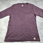 Carhartt Womens Large Purple Long Sleeve Scoop Neck T-shirt Plain Top
