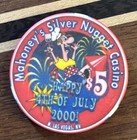 Mahoney s Silver Nugget Casino 2000  5 Gaming Poker Chip - Las Vegas  Nv