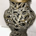 Asian Antique Oriental Bronze Vase Bamboo Pattern