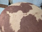 Animal Print Ottoman Brown Tan Living Room Furniture Footstool Decorator Vintage