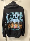 The Beatles All You Need Is Love Black Zip-up Hoodie Size L