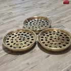 Set Of 3 Vintage Broadman Remembrance Ware Communion Trays  Brass Gold-tone