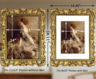 Gold 11x14 Picture Frame Vintage Picture Frames Ornate Baroque   Real Glass