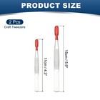Craft Tweezers With Rubber Tips  2 Pcs Pvc Coated Tweezers Set  Red 5 9  4 3 