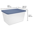 Sterilite 58qt Storage Bin 8-pack Clear Base Snap Lid Stackable Blue