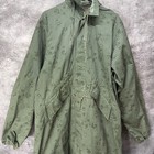 Vintage 80 s Us Military Desert Green Night Camouflage Parka Long Fishtail Sz M