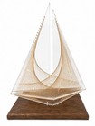 Midcentury Ronald Fox Lucite Acrylic String Art 10  Sailboat Sculpture Yacht 70s