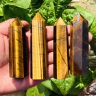 Natural Tiger Eye Stone Tower Obelisk Reiki Healing Crystal Gemstone Home Decor
