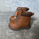 Wonder Nation Hiker Boots Baby Toddler Girl Size 2 Brown Side Zip Booties Shoes
