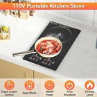 Built-in Electric Ceramic Cooktop Induction Stove 12 In With 2 Burner 110v Black