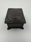 Antique Russian Kasli Cast Iron Casket Box 19th Century Card Players Marked