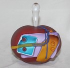 Unusual Whimsical Appliqued Art Glass Perfume Bottle - 3-1 2  H X 5  W
