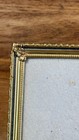 Vintage Gold Tone Metal Easel Picture Frame 3x4 Floral Corner Tabletop Wall