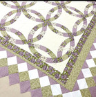 Handmade Double Wedding Ring Cotton Fabric Queen Size Patchwork Quilt Top topper