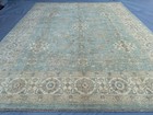 Transitional Hand Knotted Rug 8 2 X 10 1 Ft     Blue Beige Wool Carpet Boho Chic