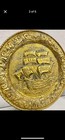 Vintage England Hammered Brass Ship Boat Wall Decoration Nlh