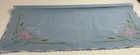 Vintage Small Rectangle Tablecloth  Cotton  Blue  Flower   Swan Embroidery