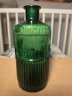 3 Vintage Antique Poison Bottles Green Ribbed Cobalt Blue Glass Apothecary Rare