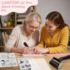 47 Pcs Block Printing Linocut Kit Diy Printmaking Craft Projects Supplies