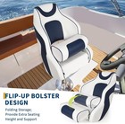 Boat Seat Flip-up Seat Bolster Captain Bucket Seat For Fishing Pontoon Boat
