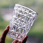 Edo Kiriko Handmade Highball Glass Hand Cut Diamond Crystal Drinkware Clear 9oz