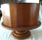 Farmhouse Rustic Hand Made Wooden Cake Pie Treat Pedestal Stand And Dome