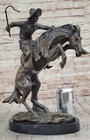 Bronco Buster Remington Western Cowboy Horse Rodeo Rider Bronze Marble Statue