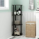 Furinno Turn-n-tube Corner Shelf  4-tier Round Tube  Espresso black