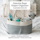 Natemia Diaper Caddy Organizer Lily Pad - Portable Rope Handles  3 Compartmen   