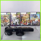 Xbox 360 Kinect Motion Sensor Bar Black Include 4 Games Bundle Microsoft Tested