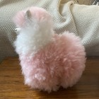 Super Soft Pink White Llama Alpaca Plush Real Alpaca Wool Fur 7  Tall