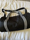 Adidas Black White 3 Stripe Duffel Gym Travel Sports Bag Shoulder Strap