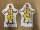 Two 1976 Mcdonald s Ronald Mcdonald Plastic Hand Puppets  Old Unused Give Away