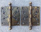 Pair 4 x4  Antique Vintage Old Victorian Eastlake Bamboo Exterior Door Hinges