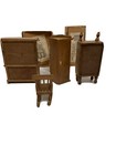 4 Vtg Concord Miniatures Americana Wood Furniture Doll House Lot High Boy Curio