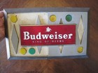Vintage Antique Advertising Sign Budweiser King Of Beers Mid-century Wall Plaque