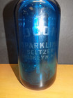 Pocono Blue Glass Sparkling Seltzer Bottle Claremont Bottle Co  Brooklyn Ny