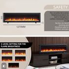 Ultra Thin 40 50 60  Electric Fireplace Wall Mounted Heater Led Flame House Warm